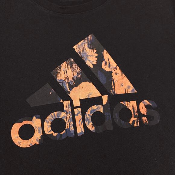 Adidas Graphic Short Sleeve Crew Neck Casual T Shirt Womens Size XL Black - Picture 4 of 8